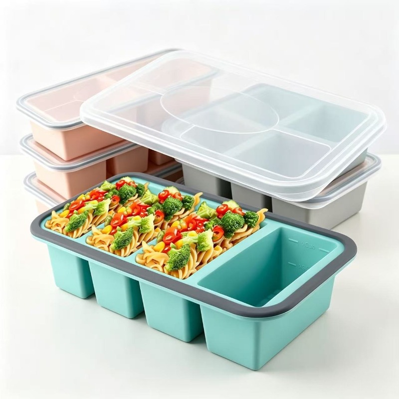 Meal Prep Container - Kapaklı Silikon Dondurucu Kalıpları, Çorba Buz