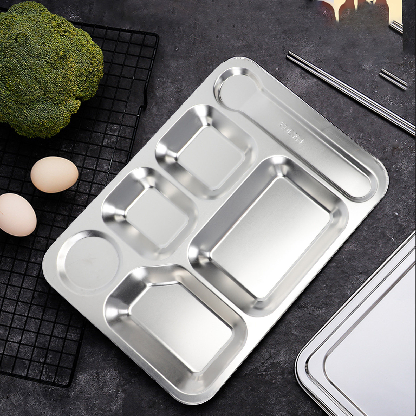 1 adet 6 Bölmeli Gümüş Renkli  - Meal Prep Container incelemesi ve fiyatı