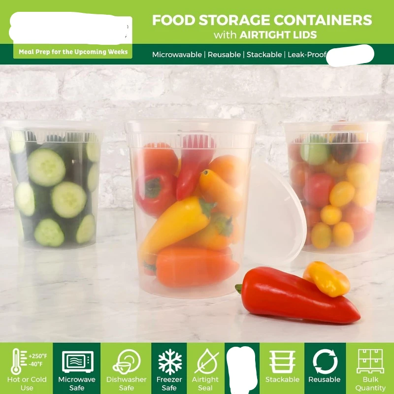 [24 Set] 8oz-32 Oz plastik Del - Meal Prep Container incelemesi ve fiyatı