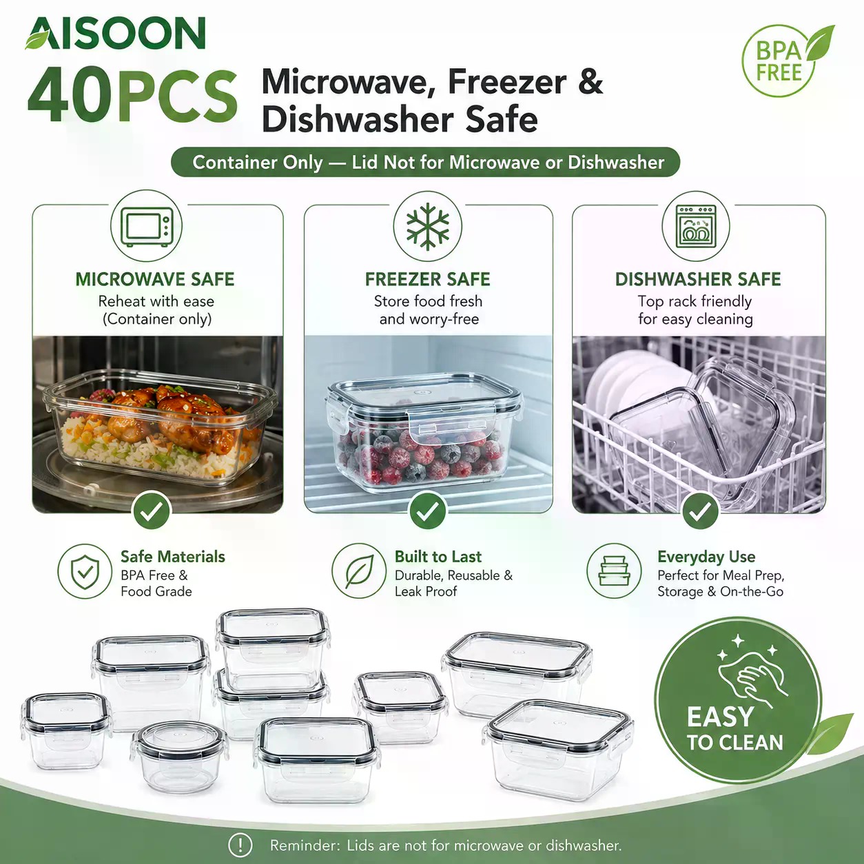 40 Parça Ekstra Büyük 85oz Sil - Meal Prep Container incelemesi ve fiyatı